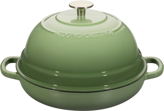 Enameled Cast Iron Dutch Oven Pot with Lid, Round Bread Oven for Homemade Sourdough Bread Baking, 6 Quart, Pistachio Green