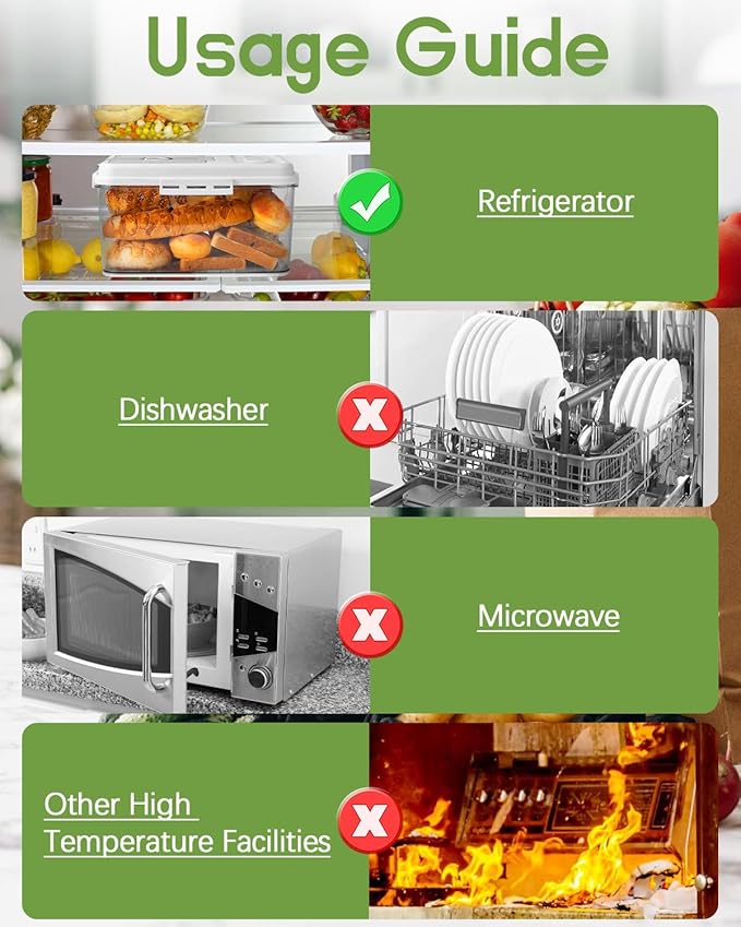 Dynta 2 Pack Bread Box for Kitchen Countertop Airtight Bread Storage Container with Lid Time Recording Plastic Bread Keeper for Homemade Bread, Toast, Loaf and Cookies