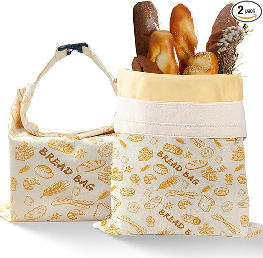 2 Pack Reusable Beeswax Bread Bags for Sourdough,Reusable Cotton Beeswax Bag for Homemade Bread,Freezer-Friendly&Freshness Preservation Storage to Keep Fresh 17x13in