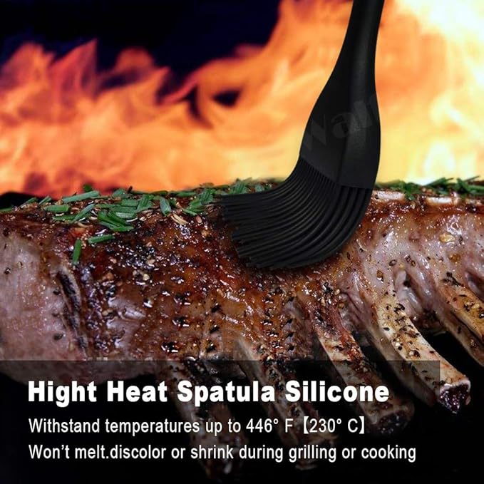 Walfos Silicone Basting Pastry Brush, Heat Resistant Pastry Brush, Perfect for Oil Butter BBQ Grill Baking Kitchen Cooking, Strong Steel Core and One-Pieces Design, BPA Free and Dishwasher safe (10")