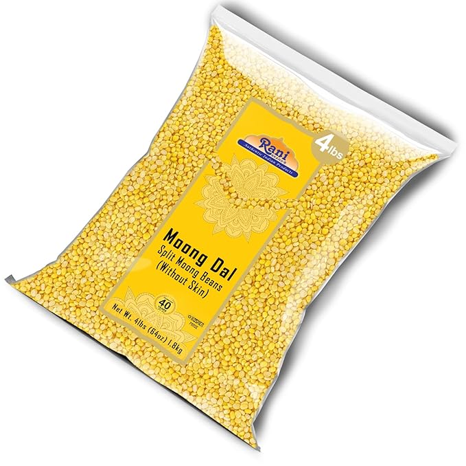 Rani Moong Dal (Split Mung Beans Without Skin) Lentils Indian 64oz (4lbs) 1.81kg Bulk ~ All Natural | Gluten Friendly | Non-GMO | Kosher | Vegan | Indian Origin
