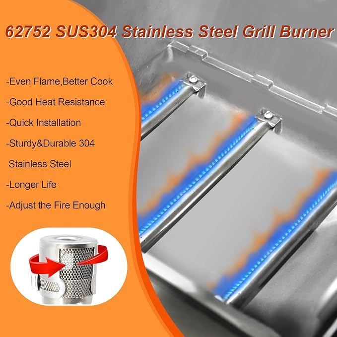 Grill Parts Replacement For Weber Genesis 300 Series E310, E320,E330,S310, S320, S330, EP310, EP320, EP330 with Front-Mounted Control,7620 Flavor Bar 62752 Burner 7524 Grates,7622 Heat Deflector