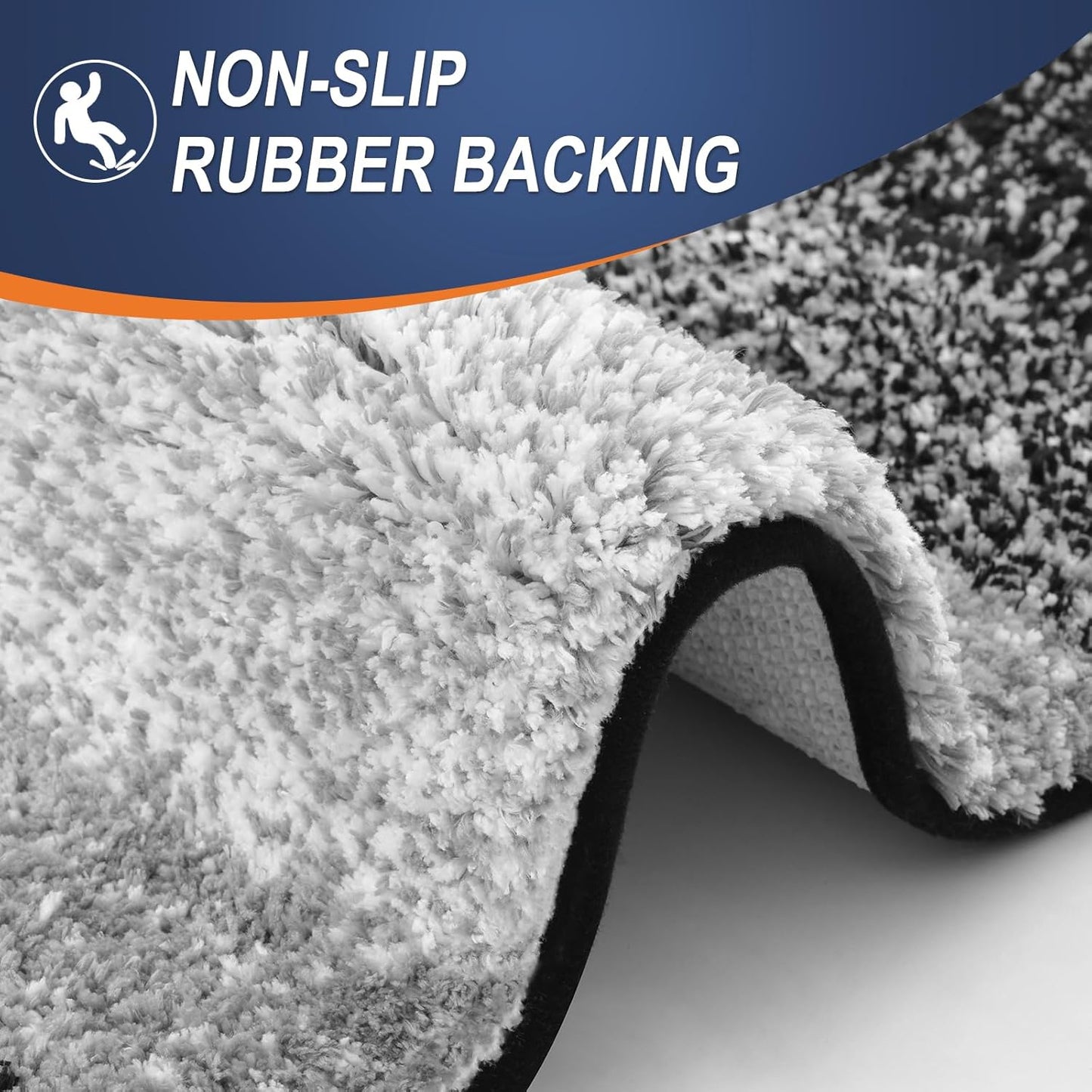 OLANLY Bathroom Runner Rugs 45x27, Extra Soft Absorbent Microfiber Bath Rugs, Rubber Backing, Quick Dry, Machine Washable Bath Mats for Bathroom Floor, Tub and Shower, Home Decor Accessories, Black