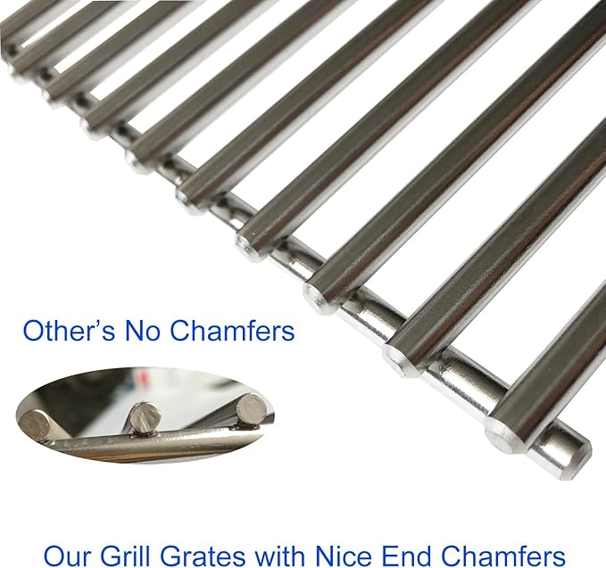 19.5" Cooking Grates for Weber Genesis 300 Series, Genesis E310 E320 E330 S310 S320 S330, 304 Stainless Steel Grill Grate Replacement Parts for Weber 7528 & 7524