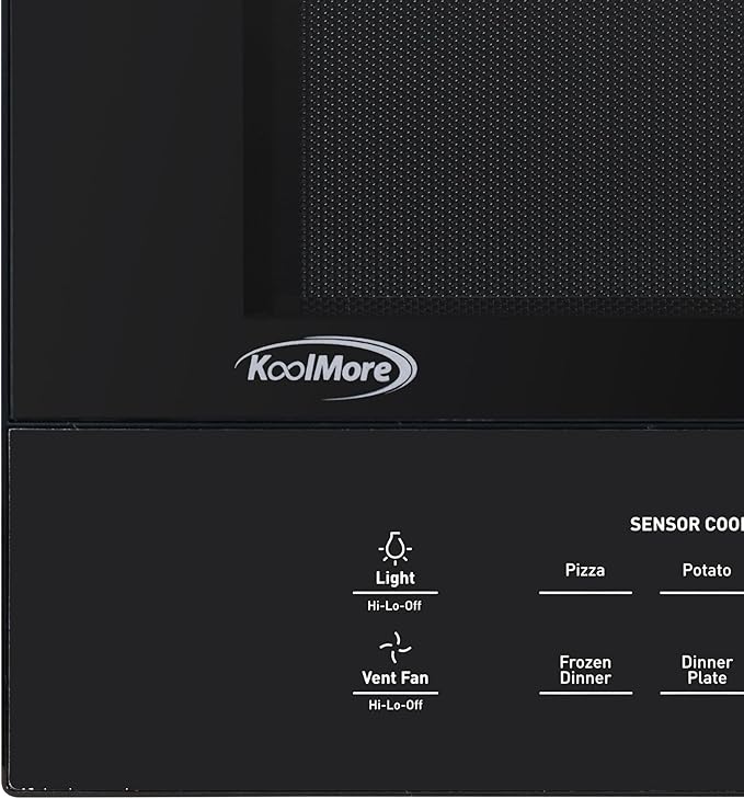 KoolMore KM-MOTSC-16BSS inch Range Microwave Oven with Sensor Cooking, 1,000 Watts and 300 CFM in Stainless-Steel and Black, UL Listed, 30 in./1.6 cu. ft