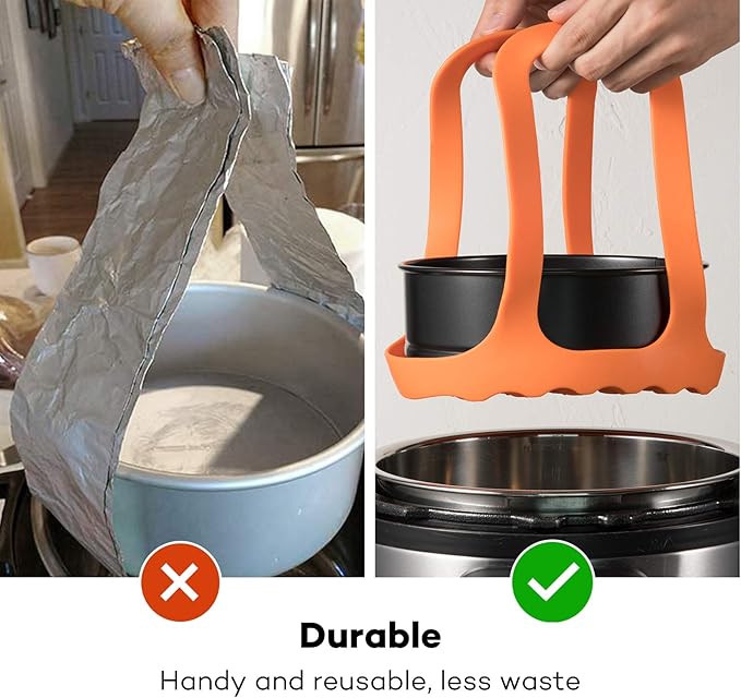 SiCheer Pressure Cooker Sling Silicone Bakeware Sling Compatible with Instant Pot 6 Qt / 8Qt, Compatible with Other Brand Multi-Function Cookers