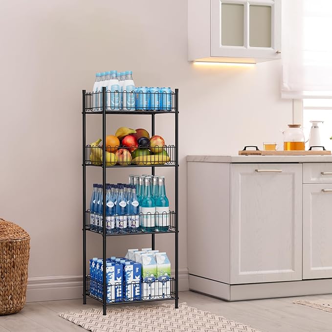 OYEAL Water Bottle Storage Holder 4 Tier Can Organizer for Pantry, Large Capacity Soda Can Organizer for Kitchen Party Organizers and Storage, Tumbler Mug Cup Holders
