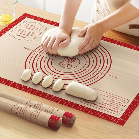 Silicone Baking Mat, Reusable Non-Stick Pastry Mat for Rolling Out Dough, Pizza Crust Pie Baking Mat, Cookies, Cake, Bread, Chocolate, Pastry, Oven Mat
