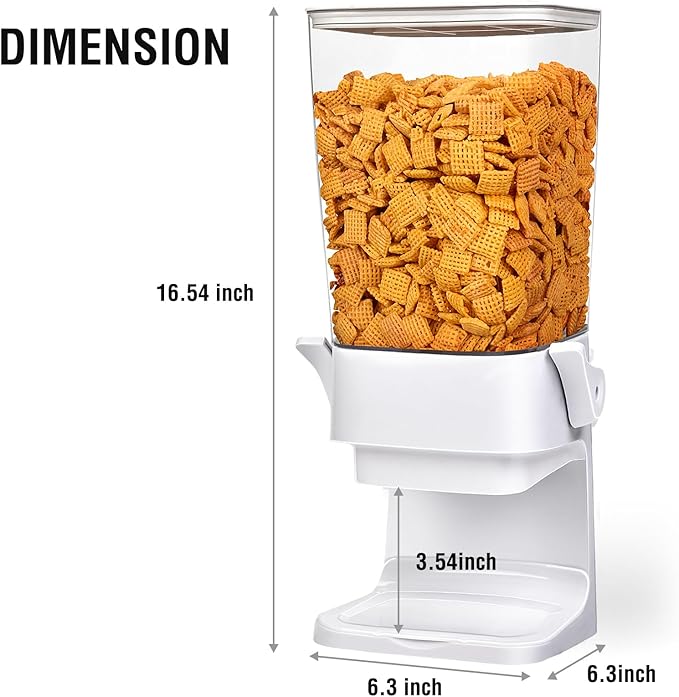 Cereal Dispenser Countertop 2pcs,5.5L Cereal Containers Storage Dispenser for Pantry,Dry Food Storage Rice Containers,Candy Dispenser,Snack Organizer Machine for Grains, Nuts,Oatmeal, Pet Food White