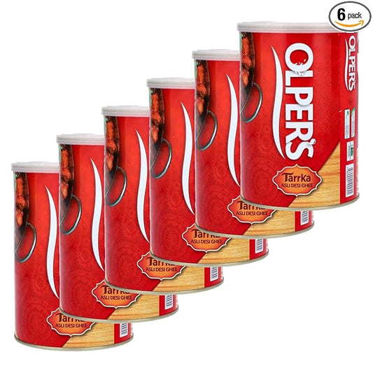 Olper's Tarrka Asli Desi Ghee 1 kg (35.27 Oz) | Pack of 6 | Authentic Clarified Butter | Ideal for Sautéing, Roasting, Baking and Curries