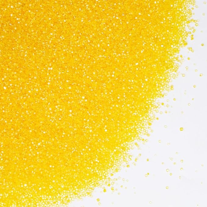 Kasvan Yellow Sanding Sugar Sprinkles - Edible Sugar Crystals, Baking Cake Decorations, Ice Cream Toppings cupcake Decorating, Wedding Party Chirstmas Supplies, 85g/3.2oz