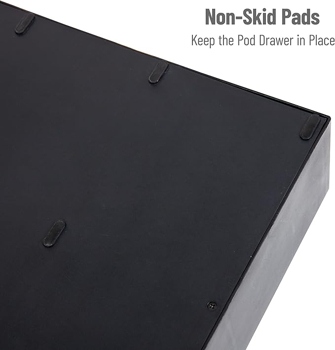 Mind Reader Single Serve Coffee Pod Organizer with 2 Drawers, 72 Pod Capacity, Countertop, 14"L x 12.25"W x 4.75"H, Black