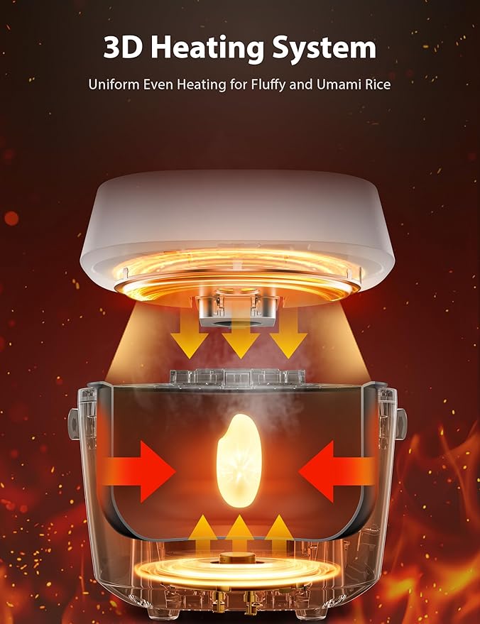 TOSHIBA Umami Smart Rice Cooker 10-Cup Uncooked, Fuzzy Logic, 15-in-1 Functions, Digital Display, Delay Timer, Keep Warm, Nonstick Inner Pot, White