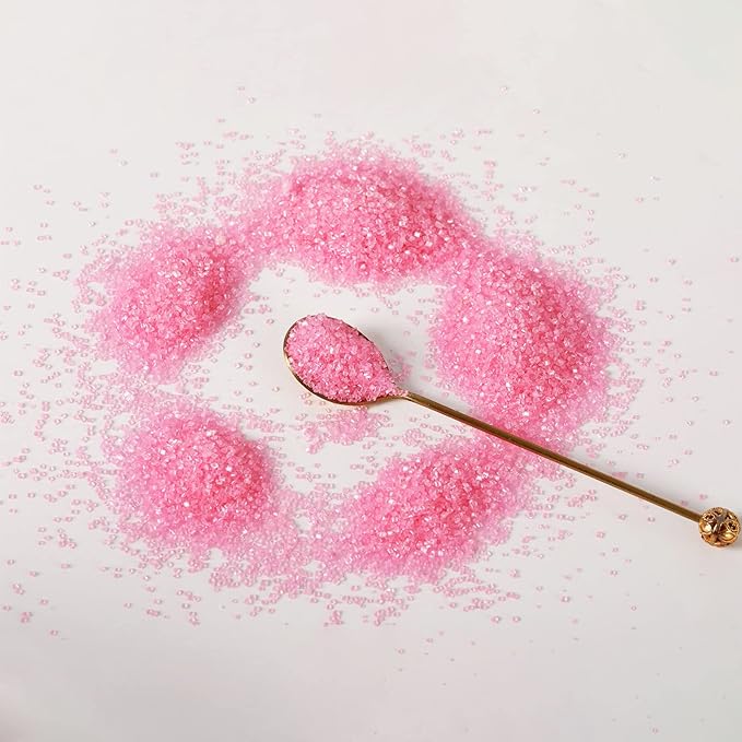 Kasvan Pink Sanding Sugar Sprinkles - Edible Sugar Crystals, Baking Cake Decorations, Ice Cream Toppings cupcake Decorating, Wedding Party Chirstmas Supplies, 85g/3.2oz