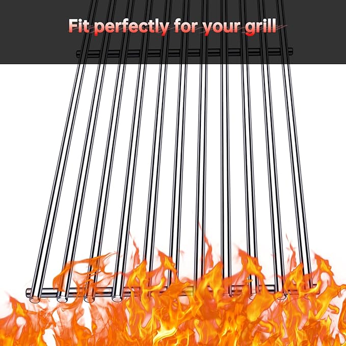 9MM 16517 Grill Grates Replacement for Bull Grill Replacement Parts, BBQ Bull Brahma 5 Burner 57568, 57569, 57568CE, 19” Lion Premium 40” 4 Burner L90000, 90000, 65073 Stainless Steel Grids