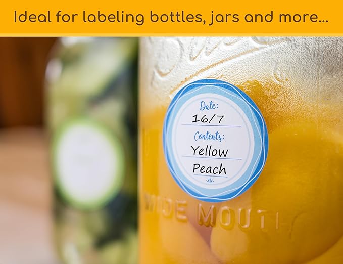 Mason Jar Lid Labels, Removable Canning Label, Waterproof Write-On Meal Prep Label for Food Container, Glass Bottle, Canned Jams, Preserve, Home & Kitchen Organization, 90pcs (Forest Streams)