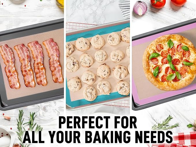 Zulay Kitchen Silicone Baking Mat - Reusable Nonstick Sheet - Dark Gray 16.5"x11.6"