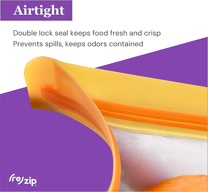 (re) zip Reusable Bag Drying Rack and Organizer | Includes 2 Reusable Leakproof Flat Lunch Bags | Wide Prongs for Drying, Vertical Storage for Easy Access | Disassembles for Effortless Storage