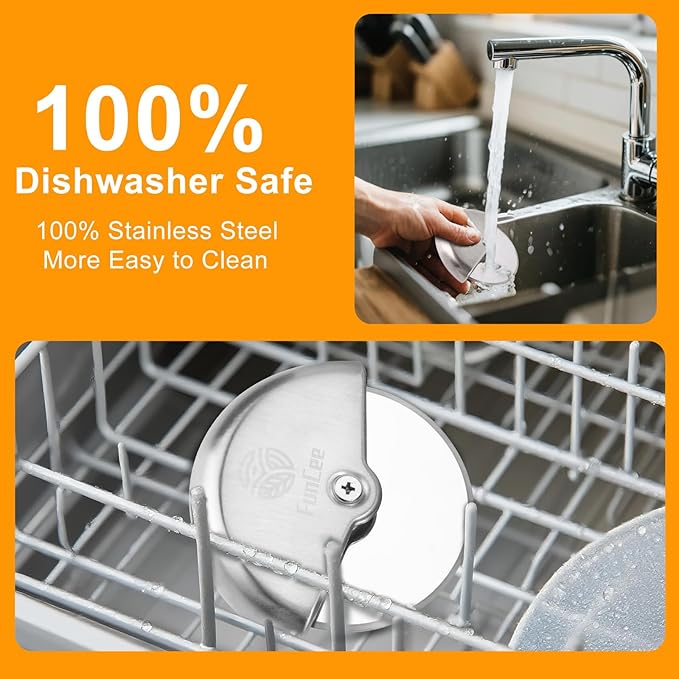 Premium Pizza Cutter Wheel with Sharp Blade For Cutting Through Pizzas, Crusts, Pies and More, Stainless Steel Knife with Ergonomic and Comfort Grip, Dishwasher Safe