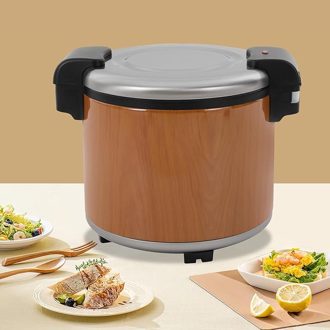 Commercial Electric Rice Warmer-23L/6Gal Large Capacity Food Warmer with Non-Stick Inner Pot,Surround Heating & One-Touch Operation,Perfect for Restaurants,Buffets, Catering,Hotels,Parties (Burlywood)
