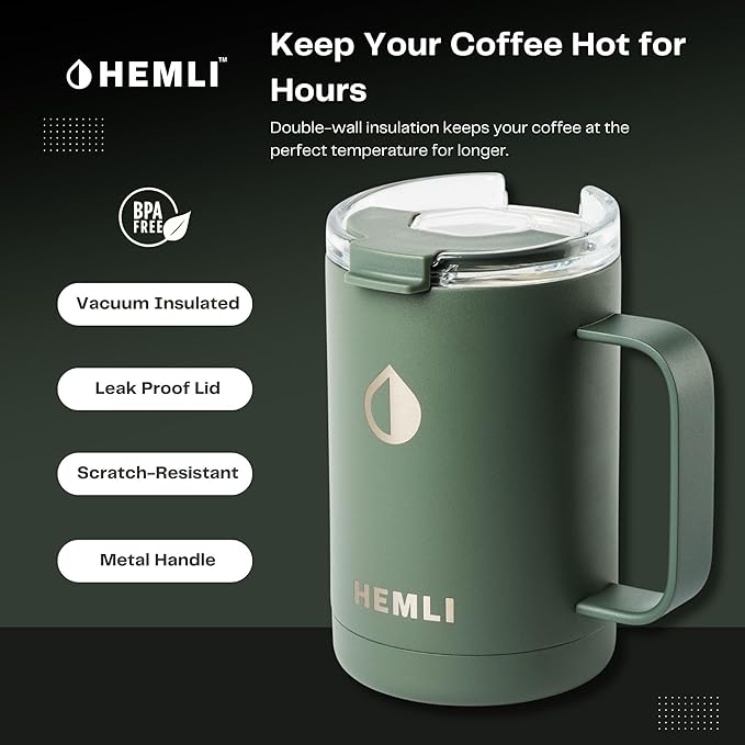 Pour Over Coffee Maker Camp Set – Vacuum Insulated Mug with Leakproof Lid, Stainless Steel Micro Filter, Scratch-Resistant Finish, Portable Coffee Maker for Camping, Travel & Outdoor Adventures