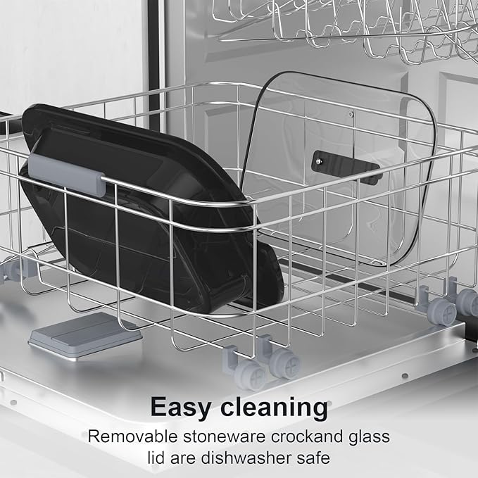 Magnifique 4-Quart Slow Cooker with Casserole Manual Warm Setting - Perfect Kitchen Small Appliance for Family Dinners, Dishwasher Safe Crock, White