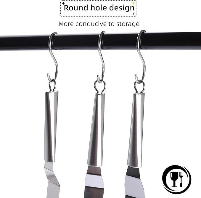 Offset Spatulas Cake Icing Knife 6 8 10 Inch with 3 Metal Hook Angled Cake Frosting Decorating Spatula Set of 3