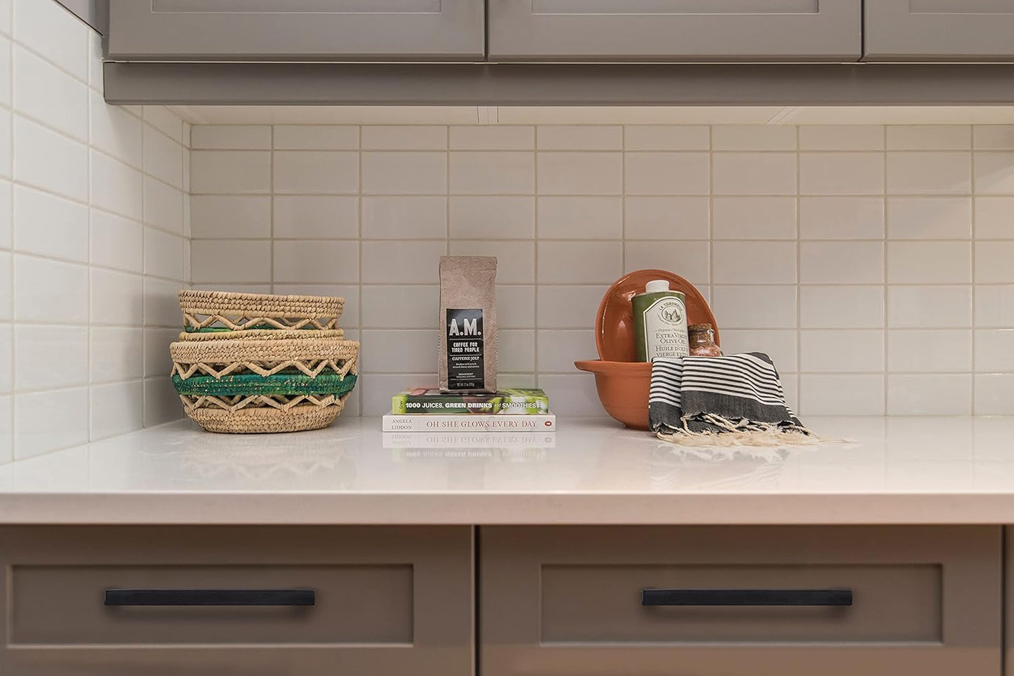 Ravinte 15 Pack Matte Black Square Bar Drawer Handles - 3-3/4 Inch, Slim, Kitchen Cabinet Hardware