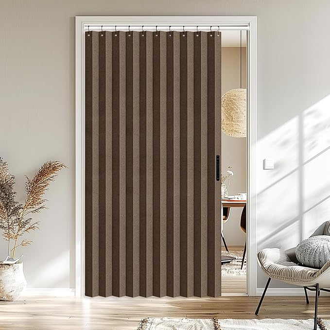 Vatge Doorway Curtains - Closet Curtain for Open Closet, Hanging Room Divider for Doorway Privacy and Room Separation, 1 Panel, W52 x L78, Brown