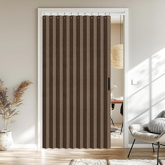 Vatge Doorway Curtains - Closet Curtain for Open Closet, Hanging Room Divider for Doorway Privacy and Room Separation, 1 Panel, W52 x L78, Brown