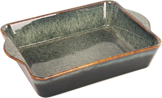 Ceramic Casserole Baking Dish, 2 Quarts Baking Dish for Oven, Lasagna Pans, Oven Safe Durable Bakeware for Kitchen Home Decor, Banquet and Dinner, Rectangular 1 PCS 10 x 8 Inch
