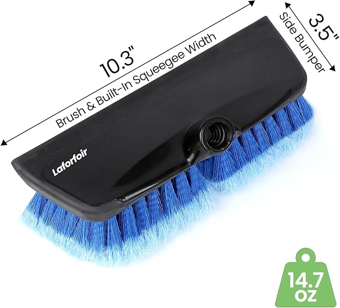 2-in-1 Water-accessible Soft-Bristle Brush | Lightweight Extension Pole Handle | Soft Bristles wash Car, RV, Boat, Solar Panel, Deck | Shower Brush for Cleaning | Floor Brush(Brush only, no Pole)