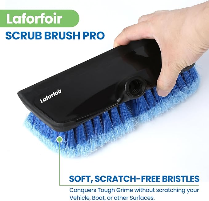 2-in-1 Water-accessible Soft-Bristle Brush | Lightweight Extension Pole Handle | Soft Bristles wash Car, RV, Boat, Solar Panel, Deck | Shower Brush for Cleaning | Floor Brush(Brush only, no Pole)