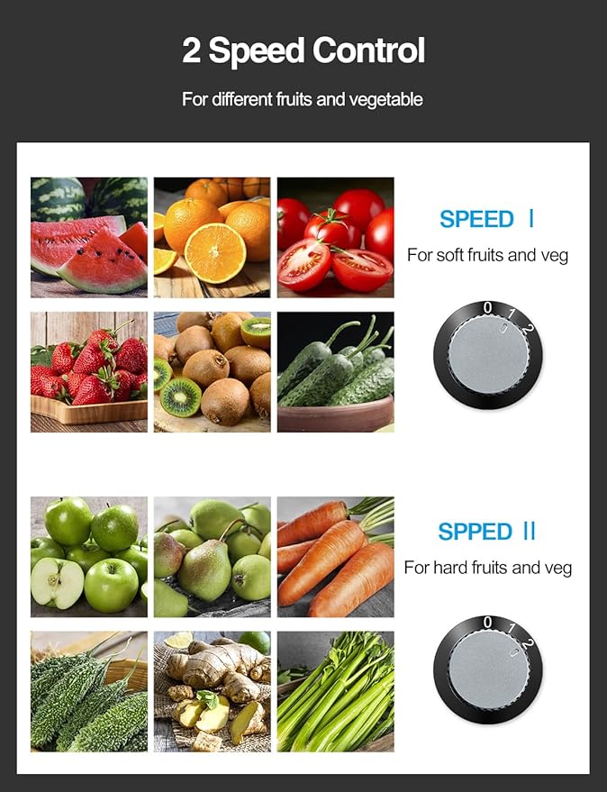 Juicer Machine, 800W Centrifugal Juicer Extractor with Wide Mouth 3” Feed Chute for Fruit Vegetable, Easy to Clean, Stainless Steel, BPA-free (Blue)