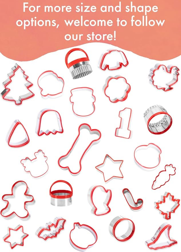 3Pcs Fluted Round Cookie Cutters - 2" & 2.6" & 3", Heavy Duty Food-Grade Stainless Steel, Mini Biscuit Cutter, Unique Design with Protective Red Top PVC