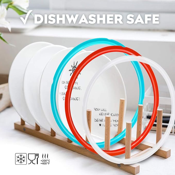 Premium Silicone Sealing Ring 3-Pack for InstantPot 8Qt - Dishwasher Safe Food-Grade Replacement Gasket, Compatible with 8Qt IP-DUO80/IP-LUX80/Ultra/Duo Plus/Viva (8 Quart Silicone Seals)