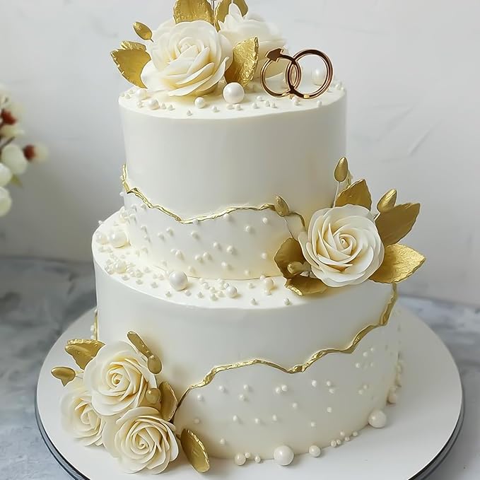 Edible Pearl Sugar Sprinkles White Candy Pearls Baking Decorations 7mm 130g/4.58 Oz White Sprinkles Sugar Pearl for Cake Decorating Edible Ball Sprinkle Ice Cream Toppings Wedding Chirstmas Supplies