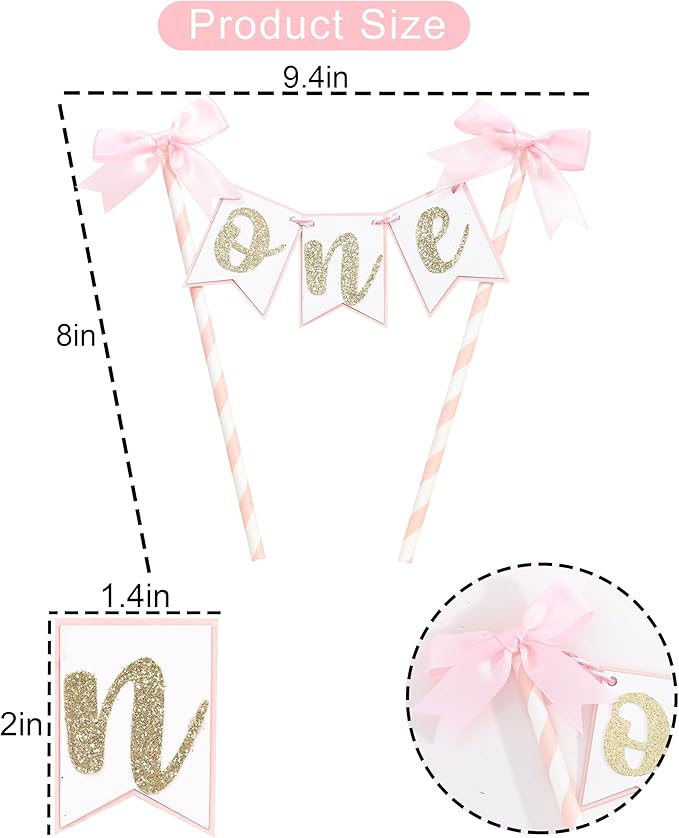 Pink Bow Ribbon Cake Topper - Bow Birthday Cake Topper,Coquette Themed Party Supplies,She's Tying The Knot,Bow 1st Birthday Cake Smash
