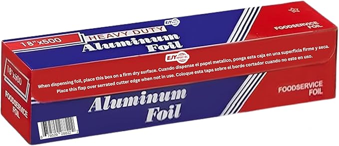 18” x 500 Feet Heavy Duty Aluminum Foil Wrap | Commercial Grade for Food Service Industry | Aluminum Silver Foil for Cooking, Baking, Roasting, BBQ & Parties | 18"x 500 Feet Long. (1)