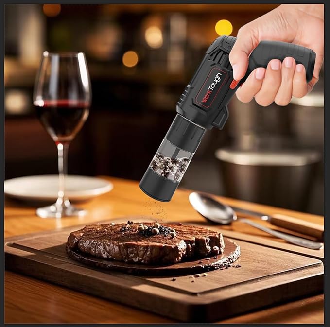 Werktough 4V Electric Corkscrew Wine Opener Set Cordless Screwdriver Battery Powerd with 4 Grill Accessories, Five-in-One Power Tool Kit for Home, Kitchen, and BBQ Lovers