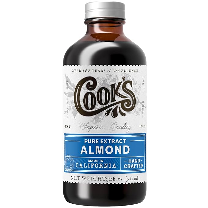 Cook’s, Pure Almond Extract for Baking, Cooking, and Mixology, Allergen Free Almond Flavoring Extract, 32 oz
