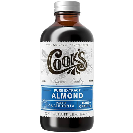 Cook’s, Pure Almond Extract for Baking, Cooking, and Mixology, Allergen Free Almond Flavoring Extract, 32 oz