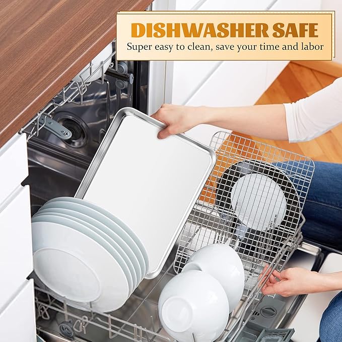 E-far Cooling Baking Rack Set of 2, Stainless Steel Grid Wire for Oven Roasting Cooking Bacon, 11.6" x 9.2" Grilling Broiling for Cooling Cookie Cake, Non-toxic & Dishwasher Safe