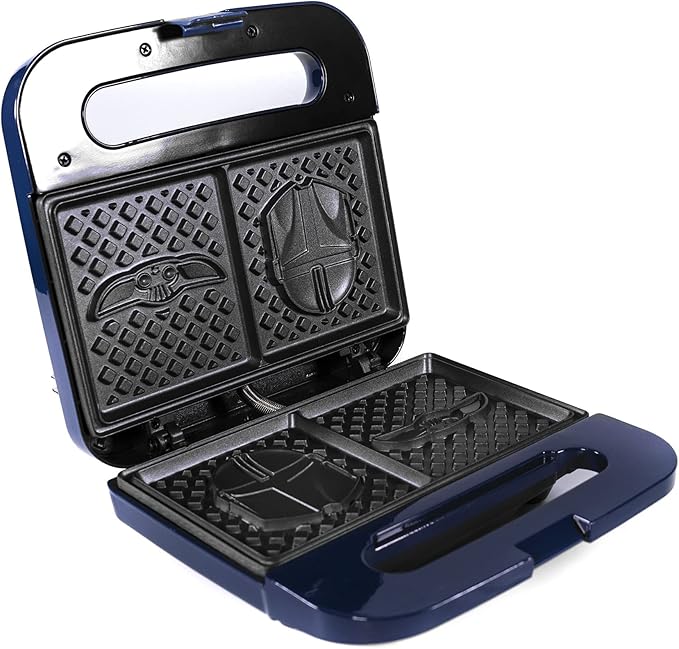 Uncanny Brands Mandalorian Waffle Maker - Bounty Hunter & Baby Yoda Waffles - Star Wars Kitchen Appliance