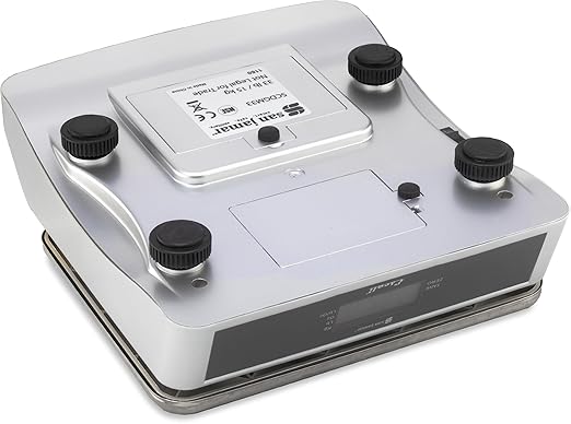 San Jamar Escali Promzr M-Series Digital Scale with Display Hold for Kitchens and Restaurants, Metal, 33 Pound, Silver