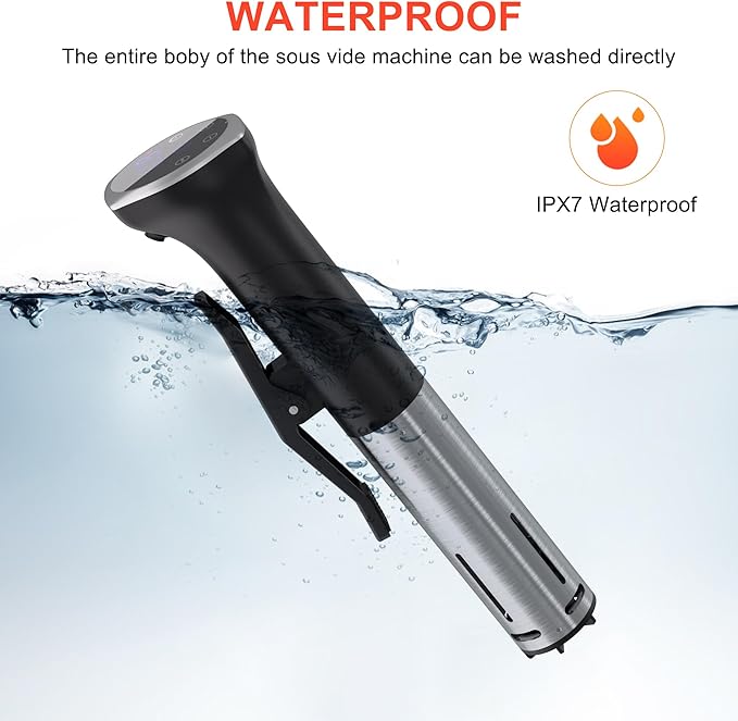 Sous Vide Machine, Sous Vide Cooker 1100W, Immersion Circulator Precisional Cooker with Touch Control, Accurate Temperature, Fast Heating, Time Control, Ultra-quiet, IPX7 Waterproof