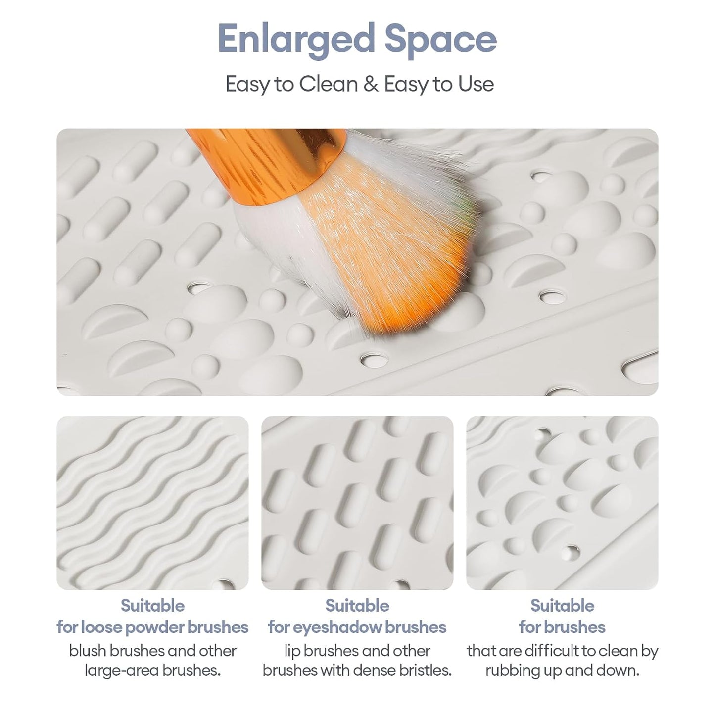 IeBilif Bathroom Sink Cover for Counter Space, Foldable Sink Covers, Makeup Organizer Mat Space Saver with Hanging Loop, Silicone Makeup Brush Cleaner Mat for Bathroom(White)