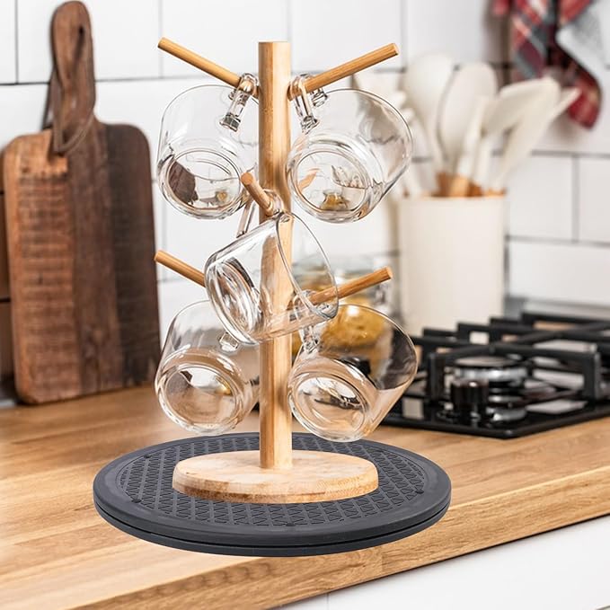 6 Pack 12 Inch Lazy Susan Turntable, Heavy Duty Lazy Susan Turntable Organizer, Premium 12 Inch Rotating Swivel Stand for Table Top, Kitchen, and More