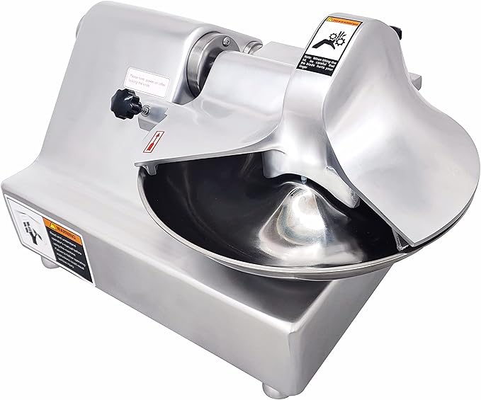 INTSUPERMAI Commercial Electric Multi Function Chopper Food Shredder Processor 5.5L Multifunction Meat Bowl Cutter Mixer with 304 SS Blade for Meat Vegetable Cutter Chopper Machine 110V 550W 120kg/h