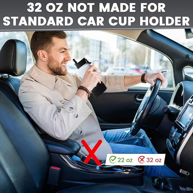 Lexlion 32 Oz Triple Walled Insulated Stainless Steel Fruit Infuser Water Bottle, Leakproof, 3 Lids, Infuser, Silicone Sleeve